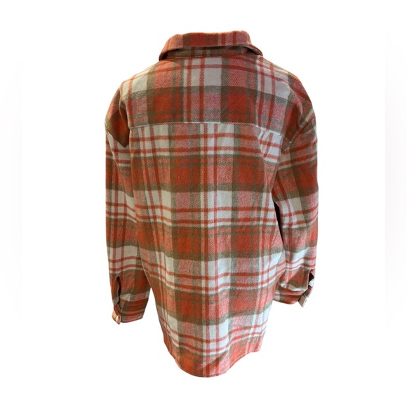 Jardines Domaine Women’s Plaid Orange & Cream Kamelena Jacket - Picture 2 of 12